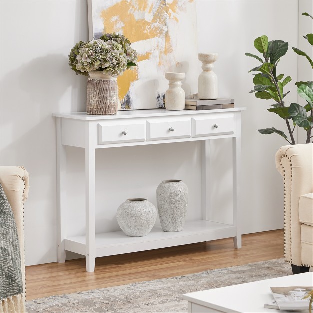 Yaheetech 3 drawer Console Table With Storage Shelf
