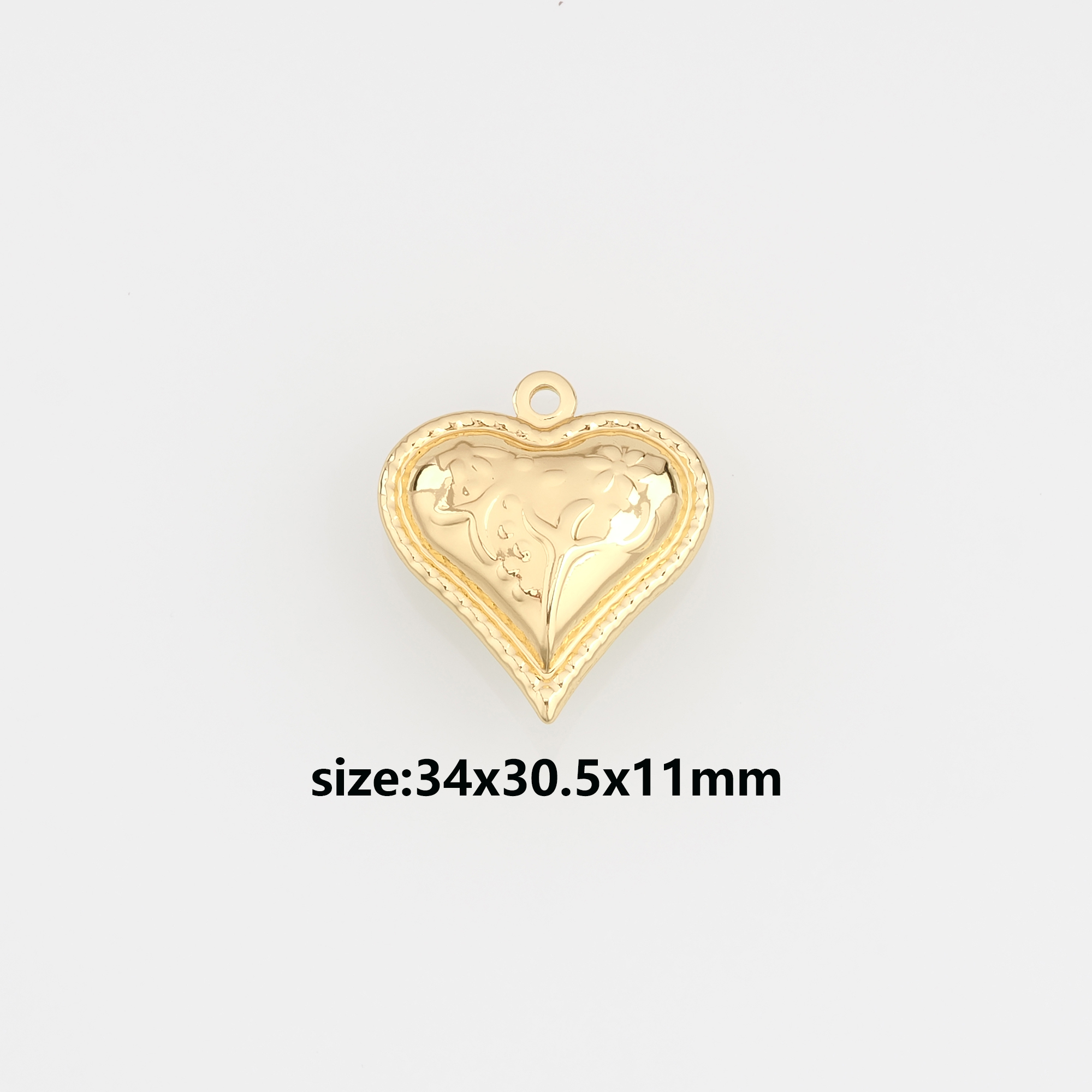 18K Gold Filled Heart Pendant,Dainty Heart Charm Earrings Necklace for DIY Jewelry Making Supply
