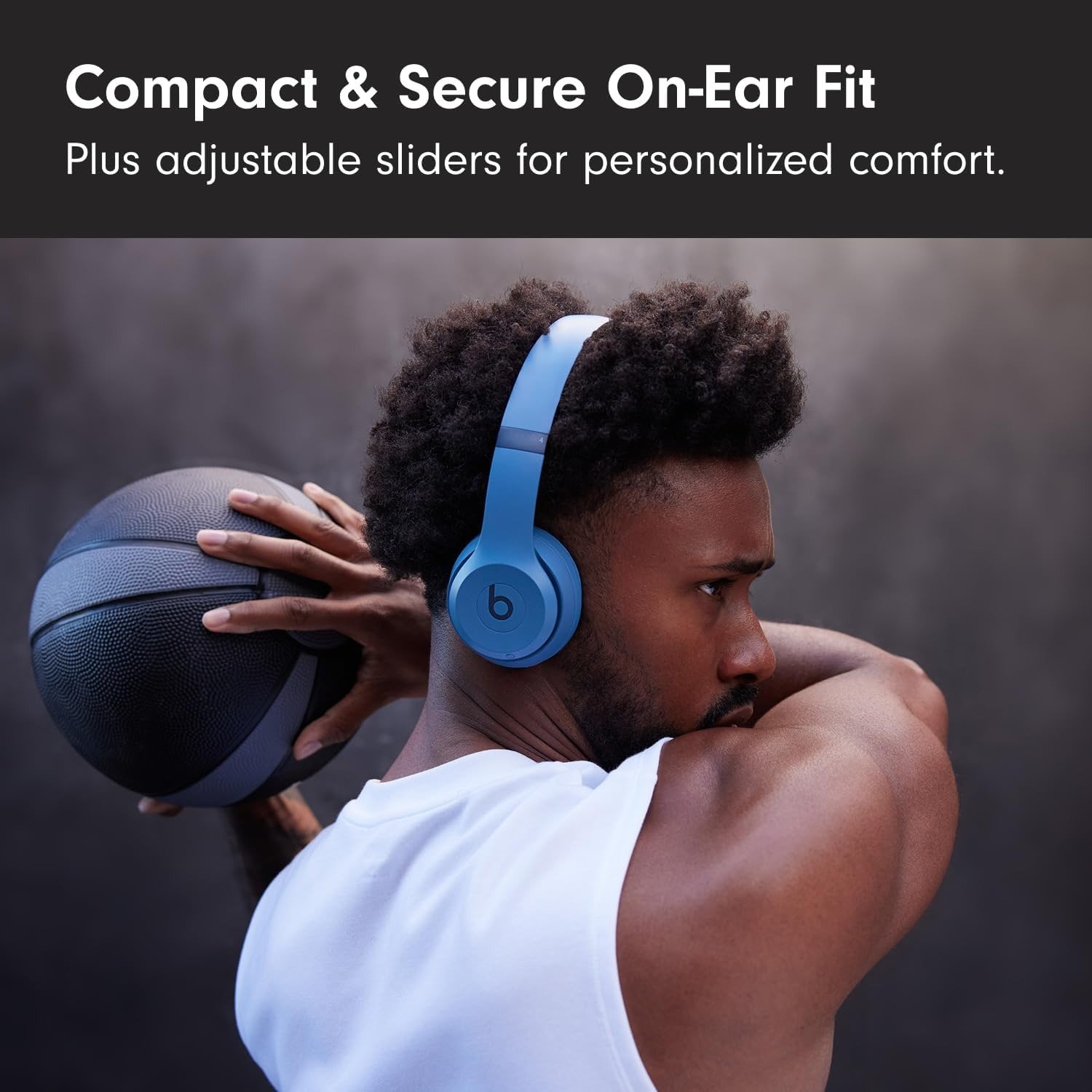 Wireless On-Ear Bluetooth Headphones, Up to 50-Hour Battery Life, Ultra-Lightweight Comfort, Powerful and Balanced Sound, Apple & Android Compatible – Slate Blue