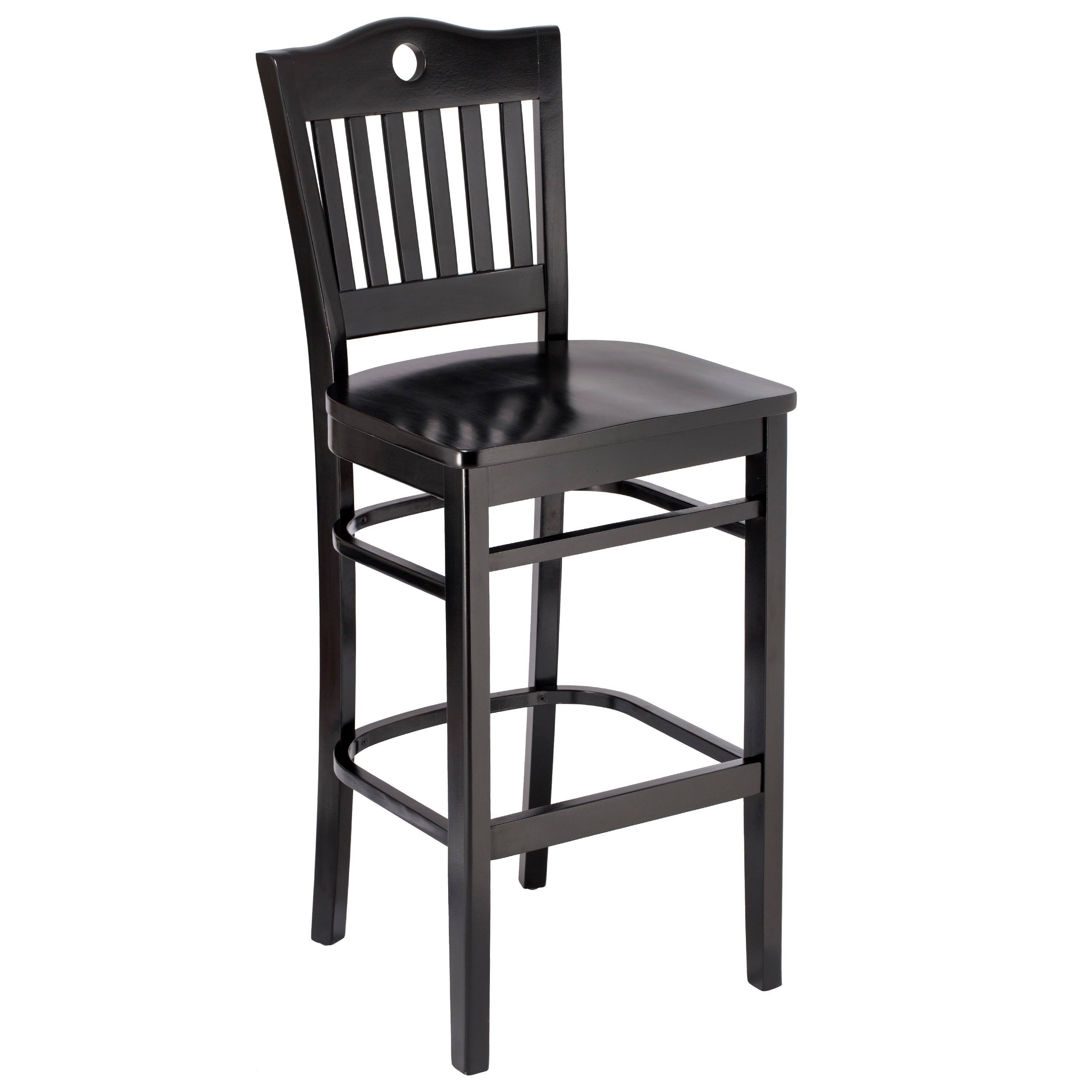 Beechwood Peek-A-Boo Barstool, Mahogany with Wood Seat