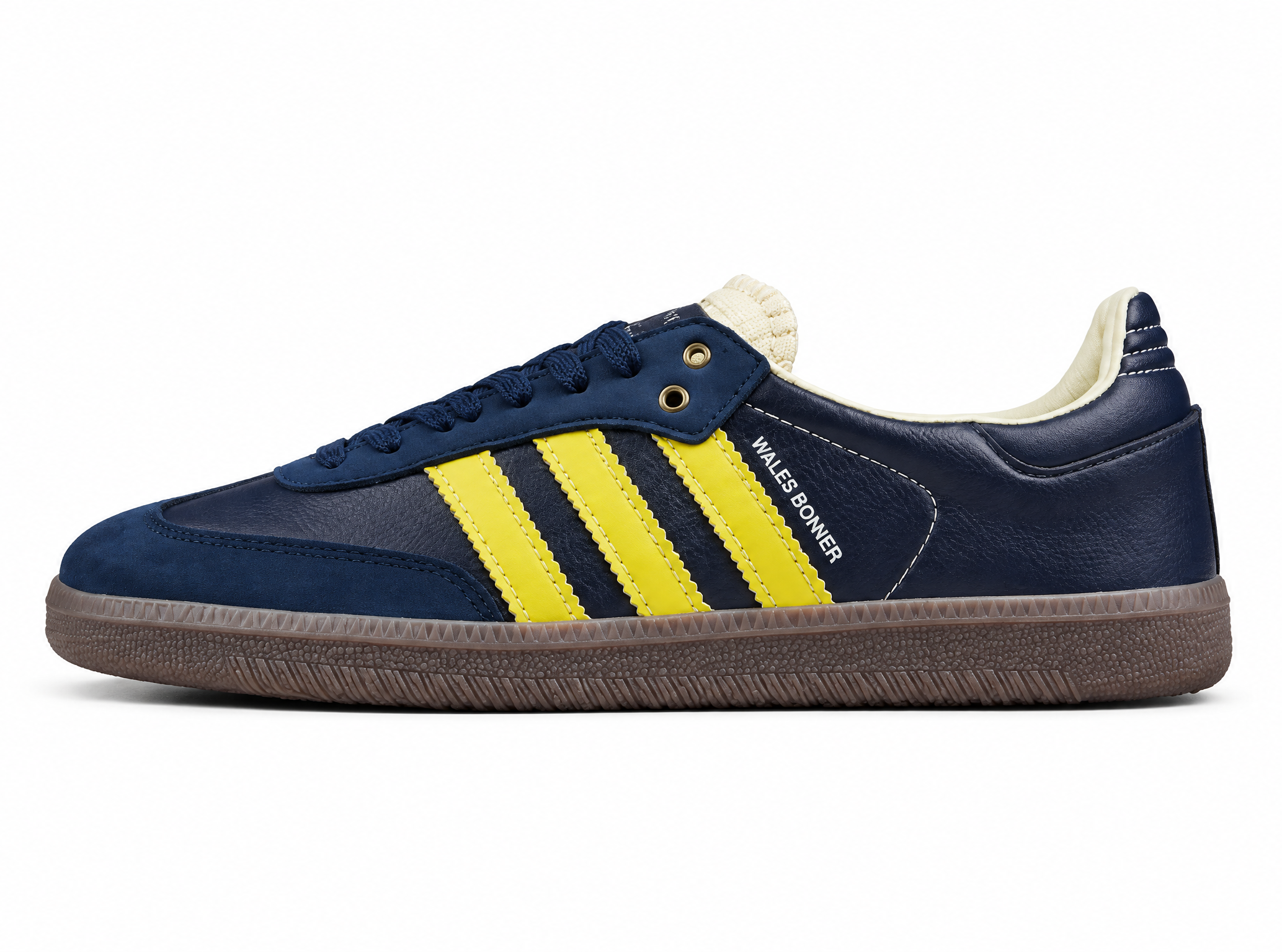 Adidas Wales Bonner Samba Shoes Collegiate Navy/Cream White/Yellow S42595
