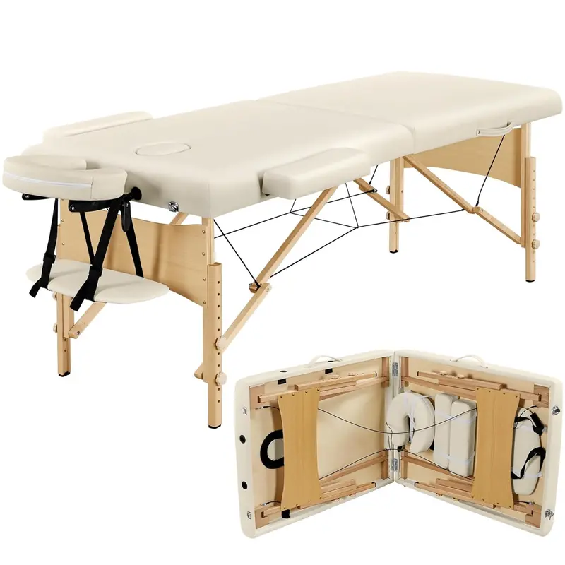 Yaheetech Foldable Massage Table – Portable Spa Bed with Adjustable Height, 24-Inch Width & Carry Bag