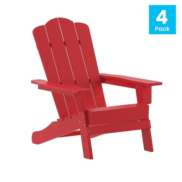 Set of 4 AllWeather Adirondack Chairs with Cupholders