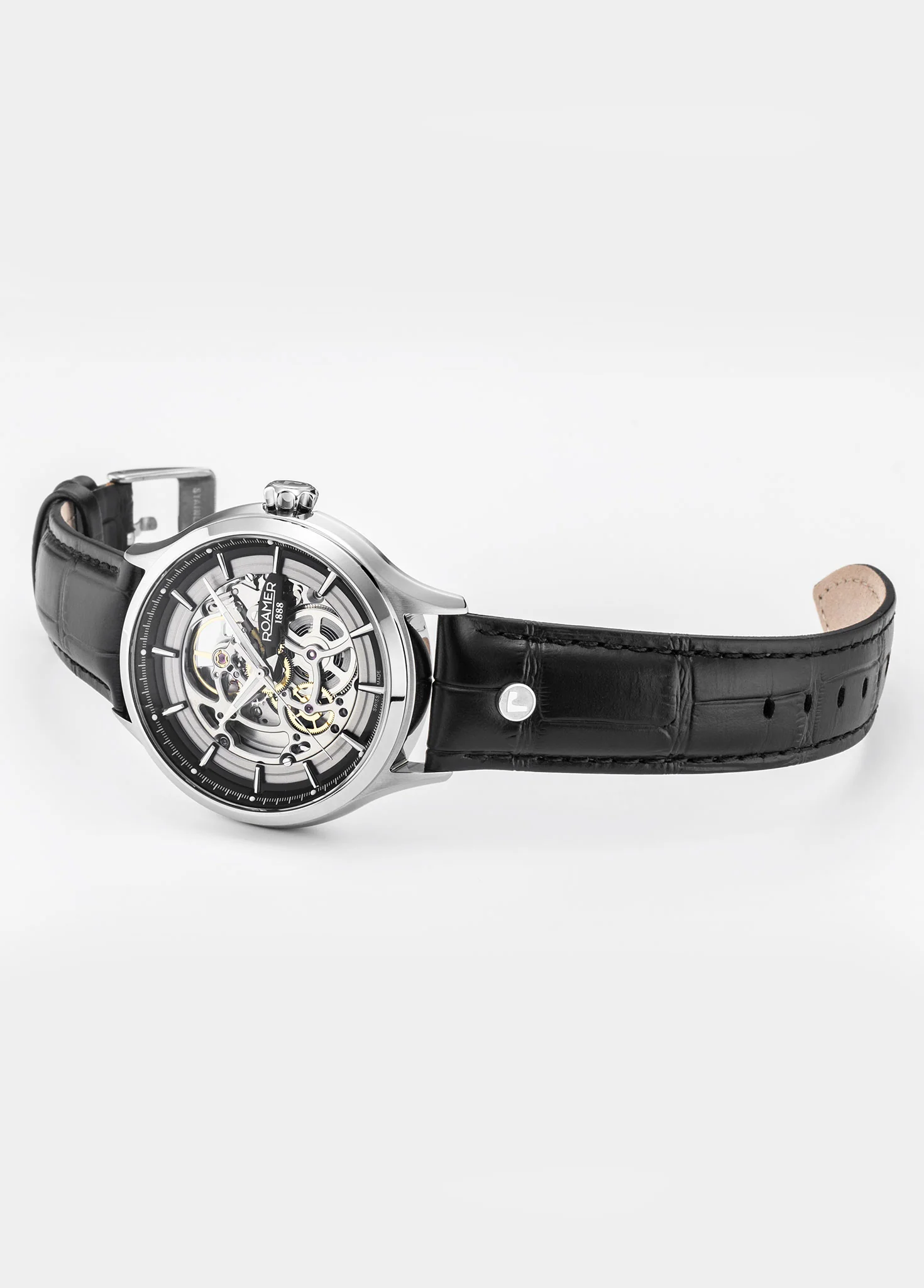Competence Skeleton IV 43 mm Automatic Three-Hand Black Leather Strap Sapphire glass Stainless Steel swiss watch