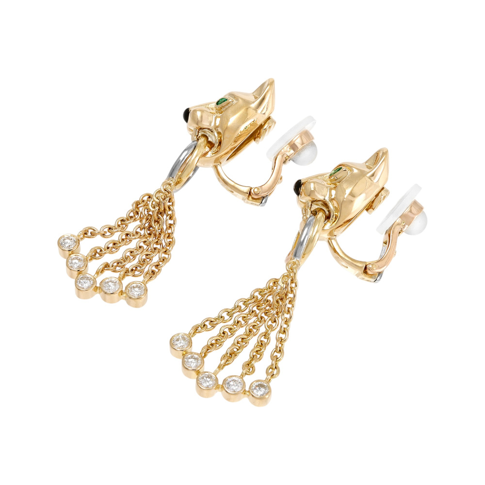 Cartier Panthère Earrings Tri-Gold