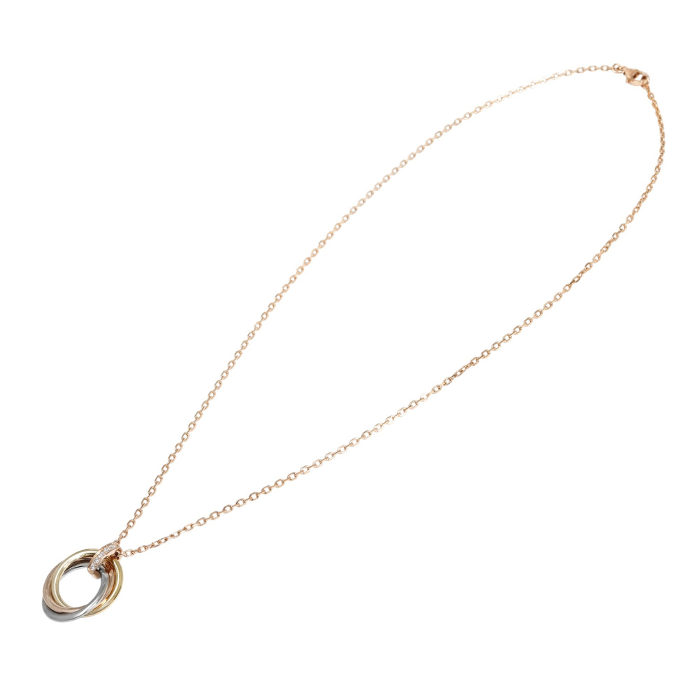 Cartier Trinity Necklace Tri-Gold Diamond B7058700
