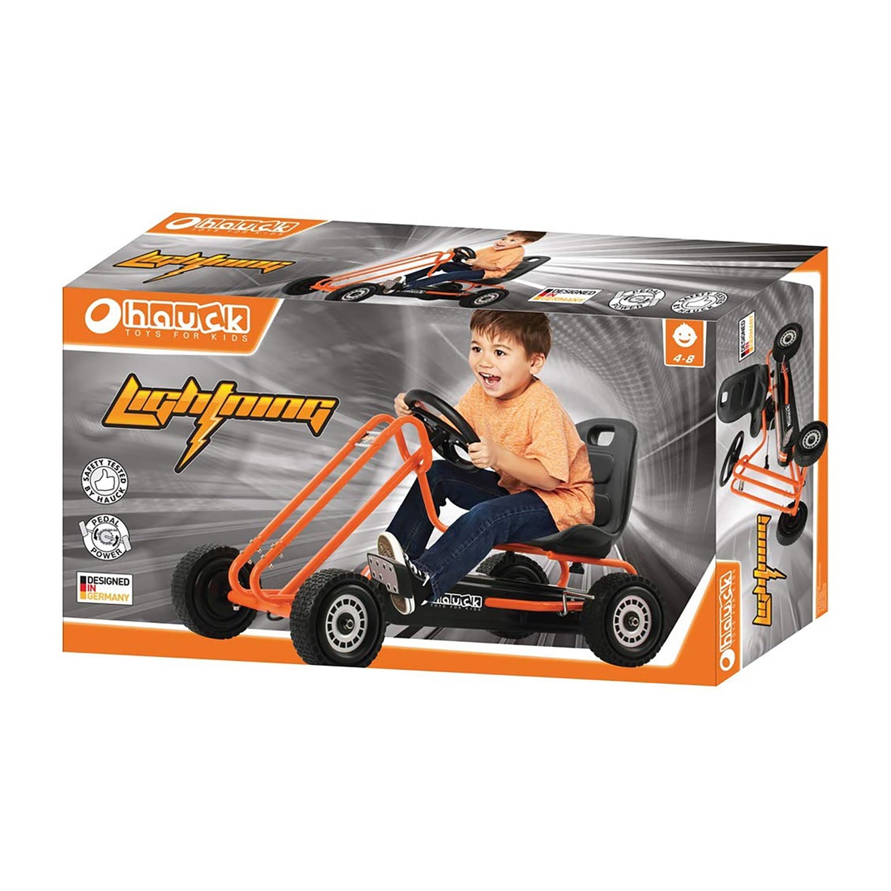 Hauck Lightning Pedal Go Kart Car Ride On Toy with Adjustable Seat