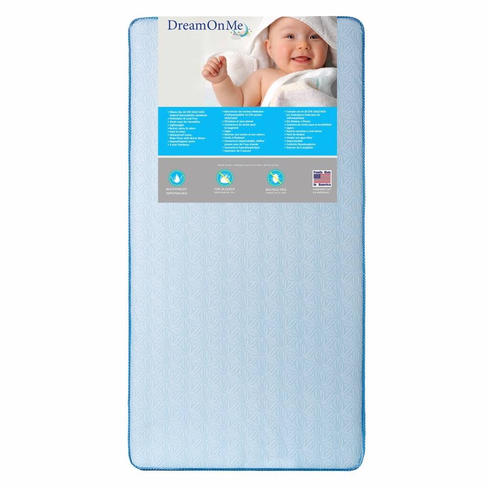 Dream on Me Crib and Toddler 130 Coil Mattress, Moonlight