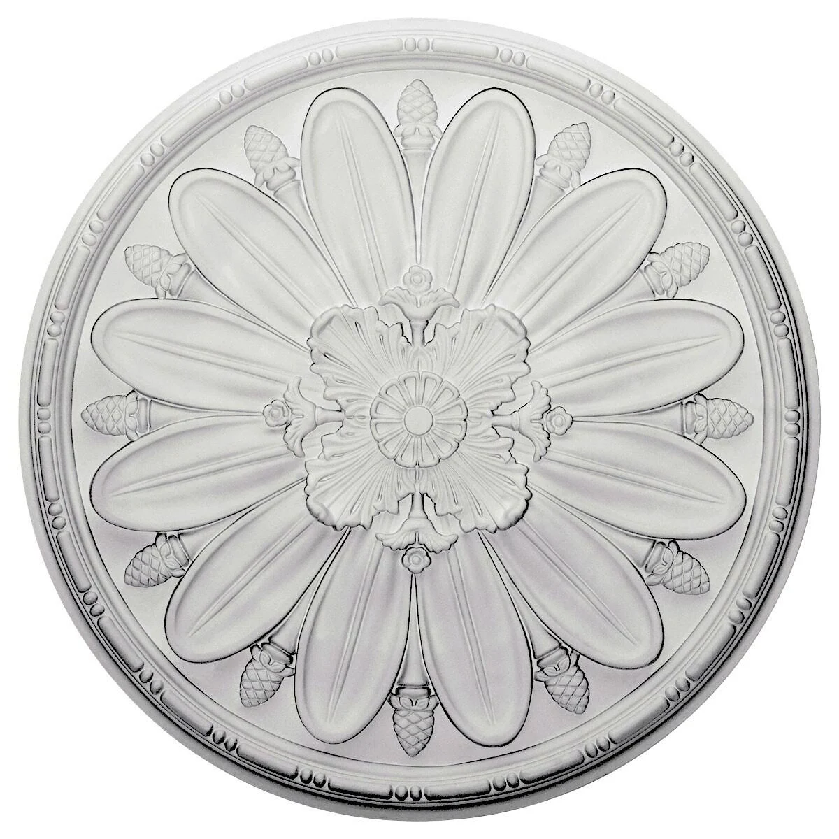 29 7/8x22OD x 1 3/8x22P Fairfax Ceiling Medallion (Ultra Pure White Crackle)