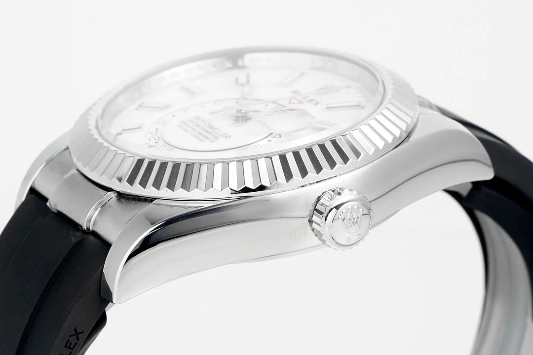 Rolex Sky-Dweller 42mm Stainless Steel Case White Dial Rubber Strap