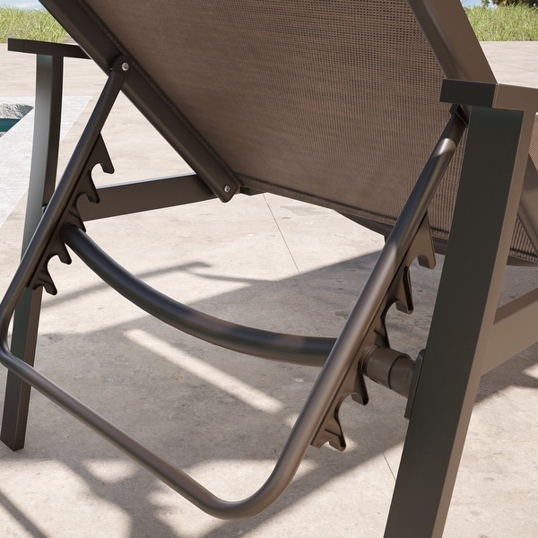 Pellebant 2PCS Patio Aluminum Adjustable Chaise Lounge Chair