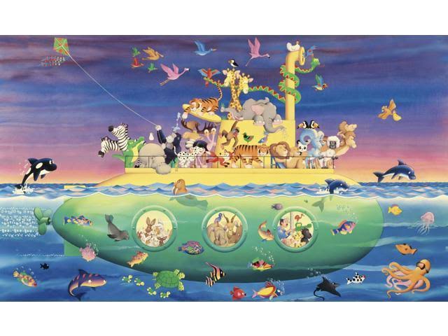 Noah&s Sub Chair Rail Prepasted Wall Mural