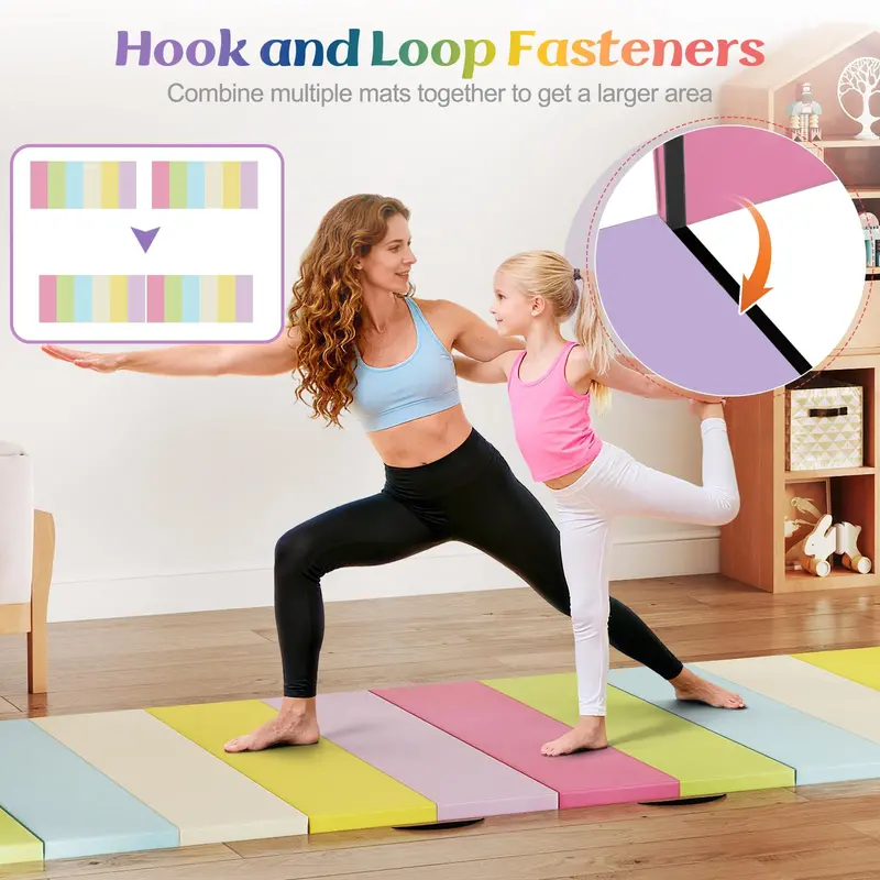 Three-Panel Folding Tumbling Mat – 6′ x 4′ Gymnastics Training Pad with Carrying Handles