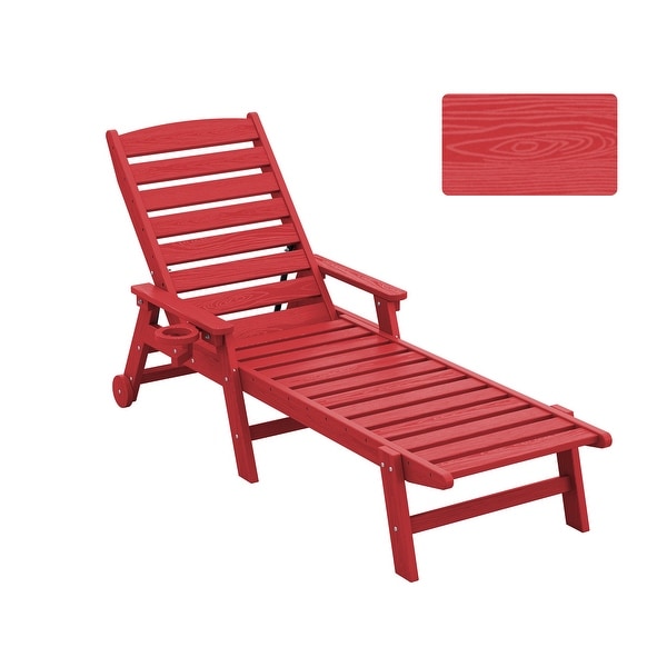 HDPE Frame Adjustable Backrest Patio Lounge Chair
