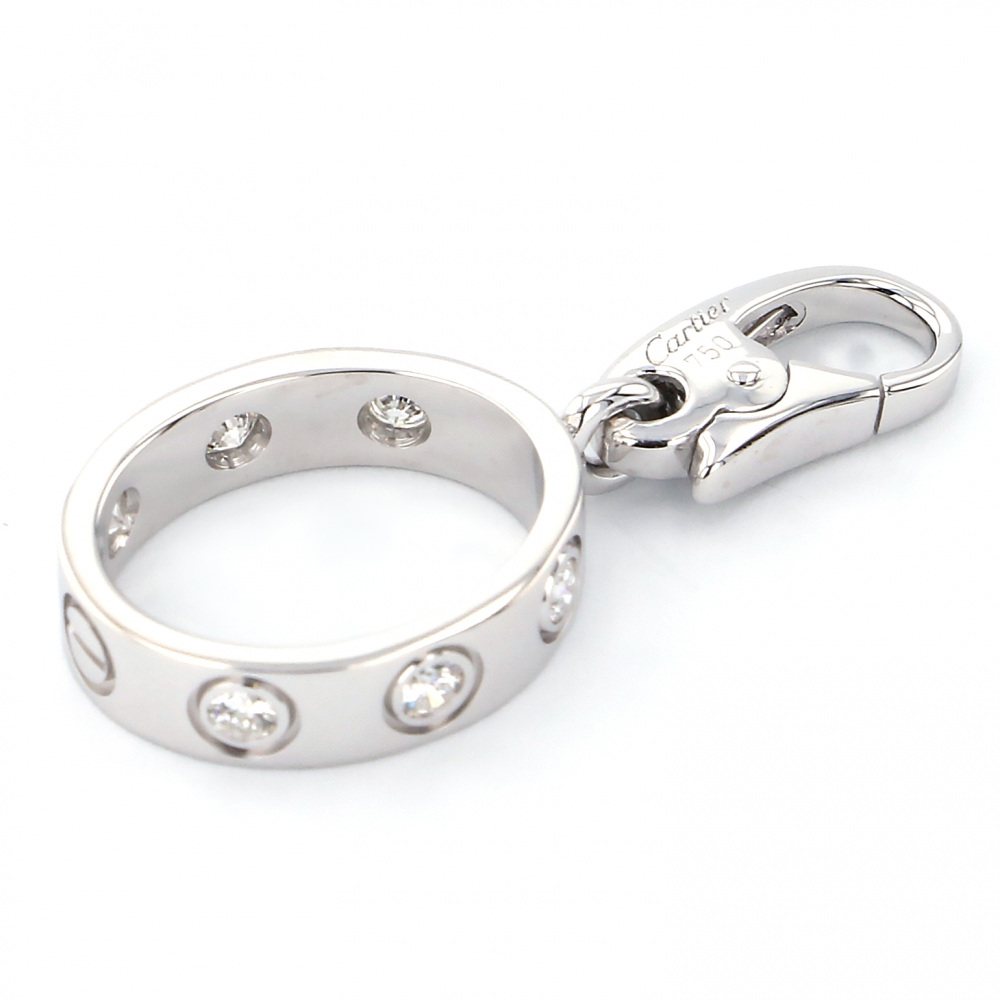 Cartier Love Charm Full Diamond 18K White Gold
