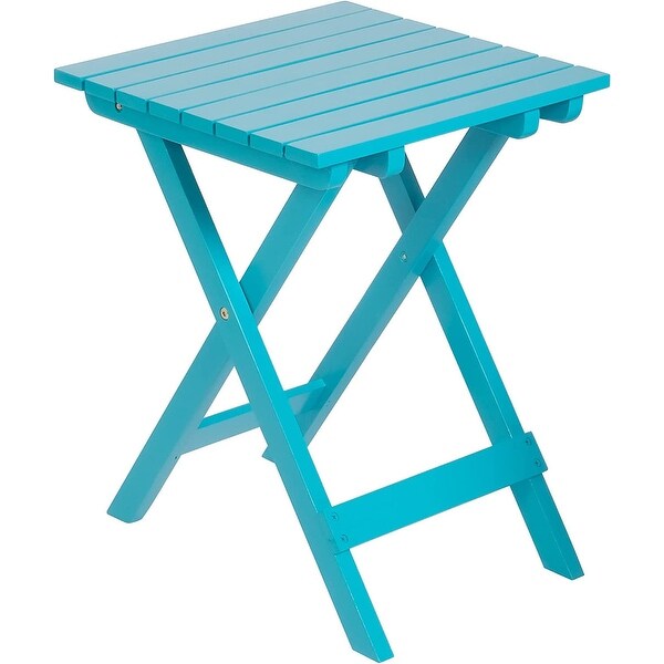 Outdoor Wooden Folding Square Side Table,Portable Lounge End Table