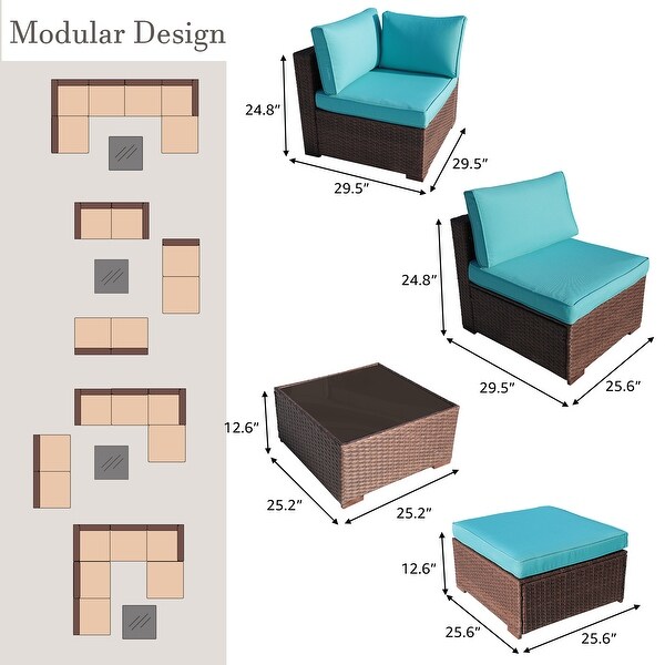 7piece Wicker Sectional Sofa Set