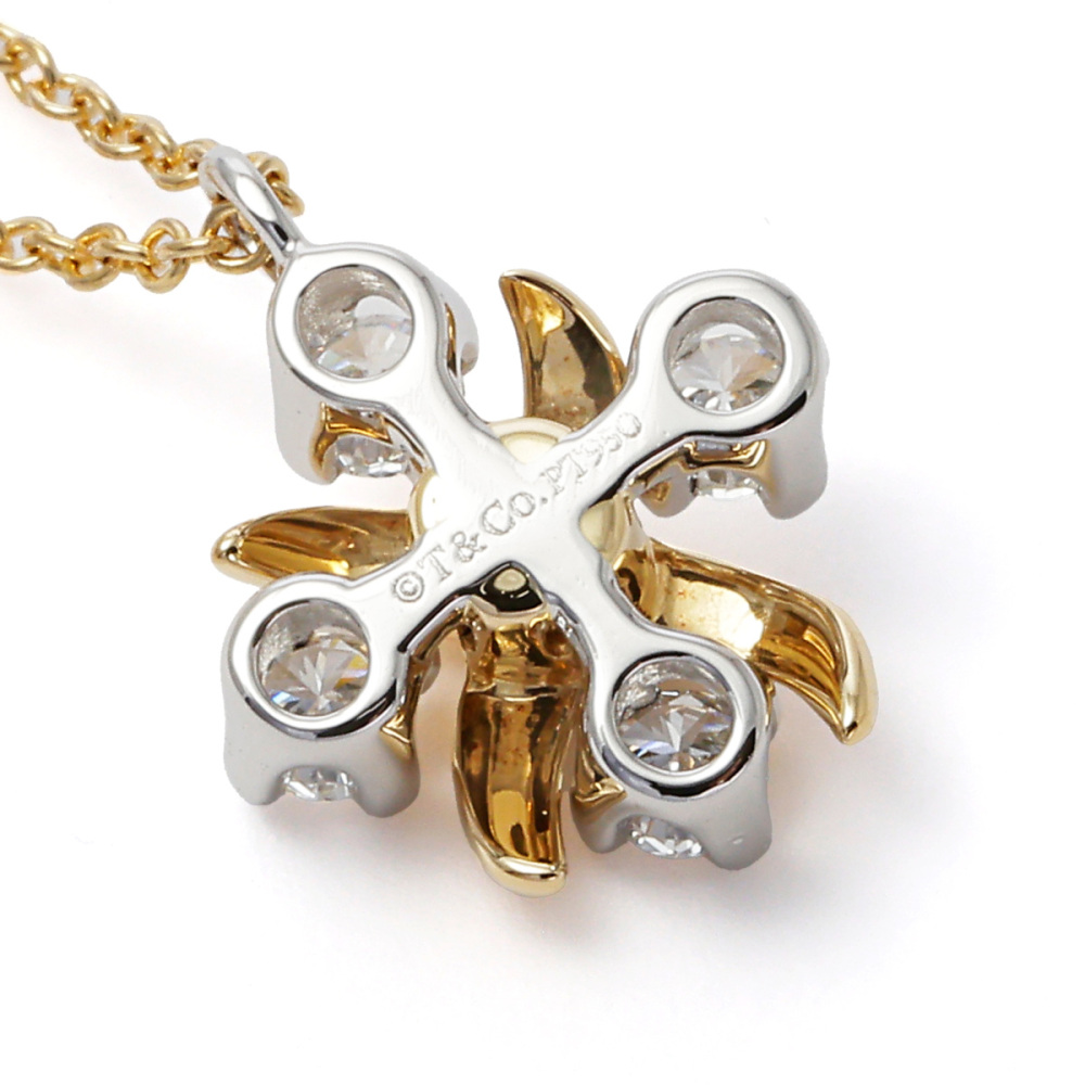Tiffany & Co. Schlumberger Rin Necklace Platinum & 18K Yellow Gold Diamond 60022674