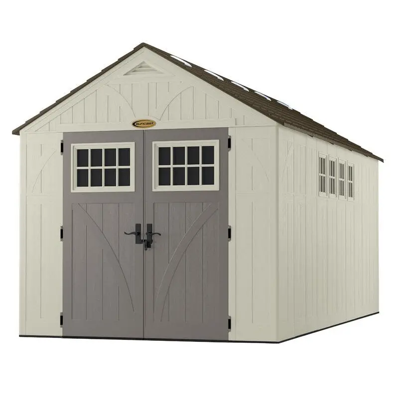 Tremont Outdoor 8 ft. x 16 ft. Heavy-Duty Plastic Storage Shed