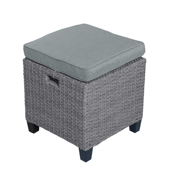 6 Pcs Patio Sofa Chair Set with Table and Cushions,Grey