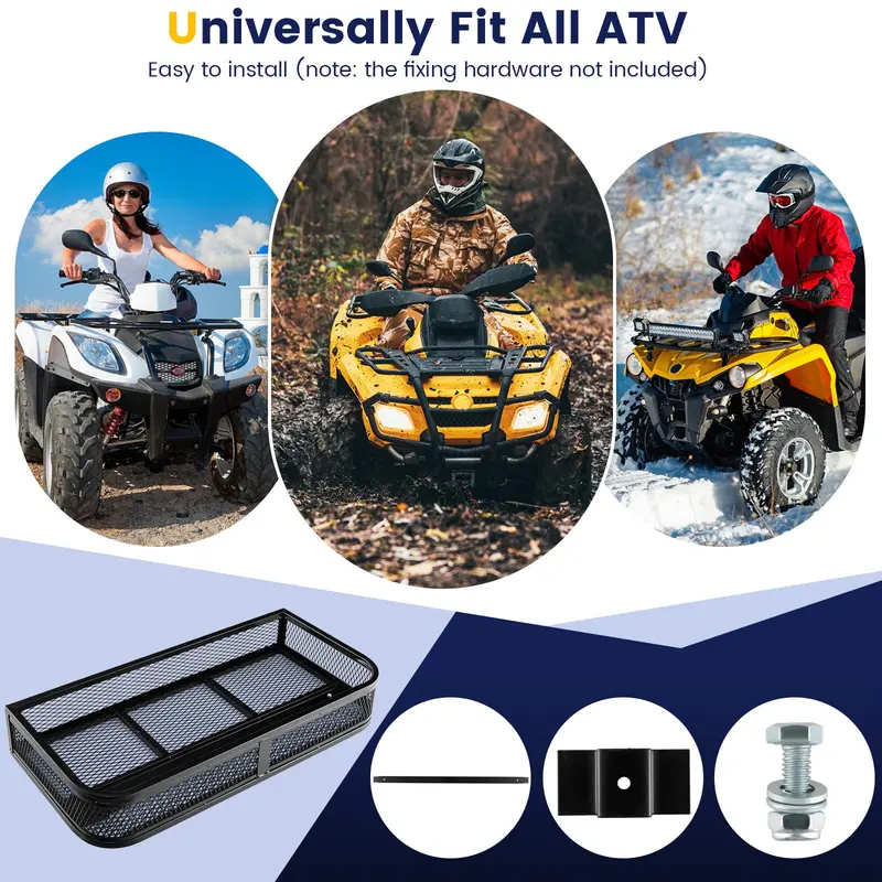 Universal ATV Front Cargo Rack – 36.5″L x 17.5″W x 6.5″H Steel Frame