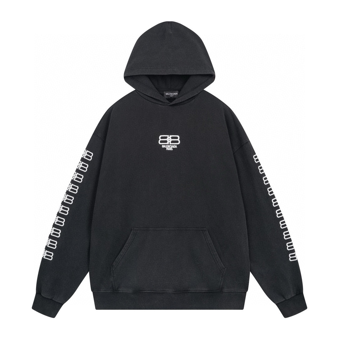 Balenciaga Embroidered Hooded Sweatshirt - cnluxepick