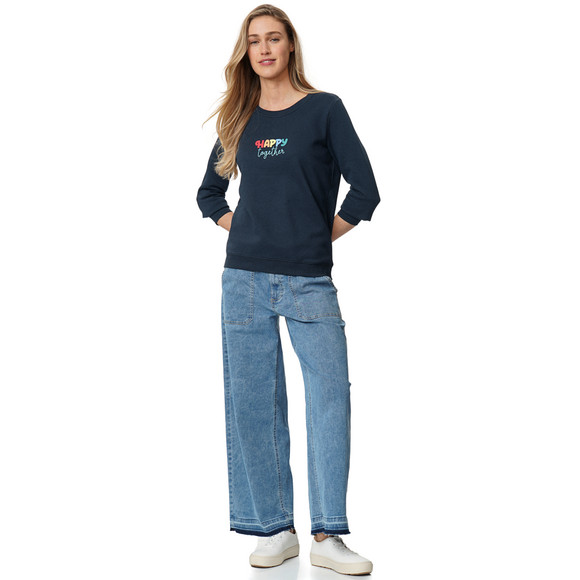 Famy Damen Sweatshirt mit Message-Print