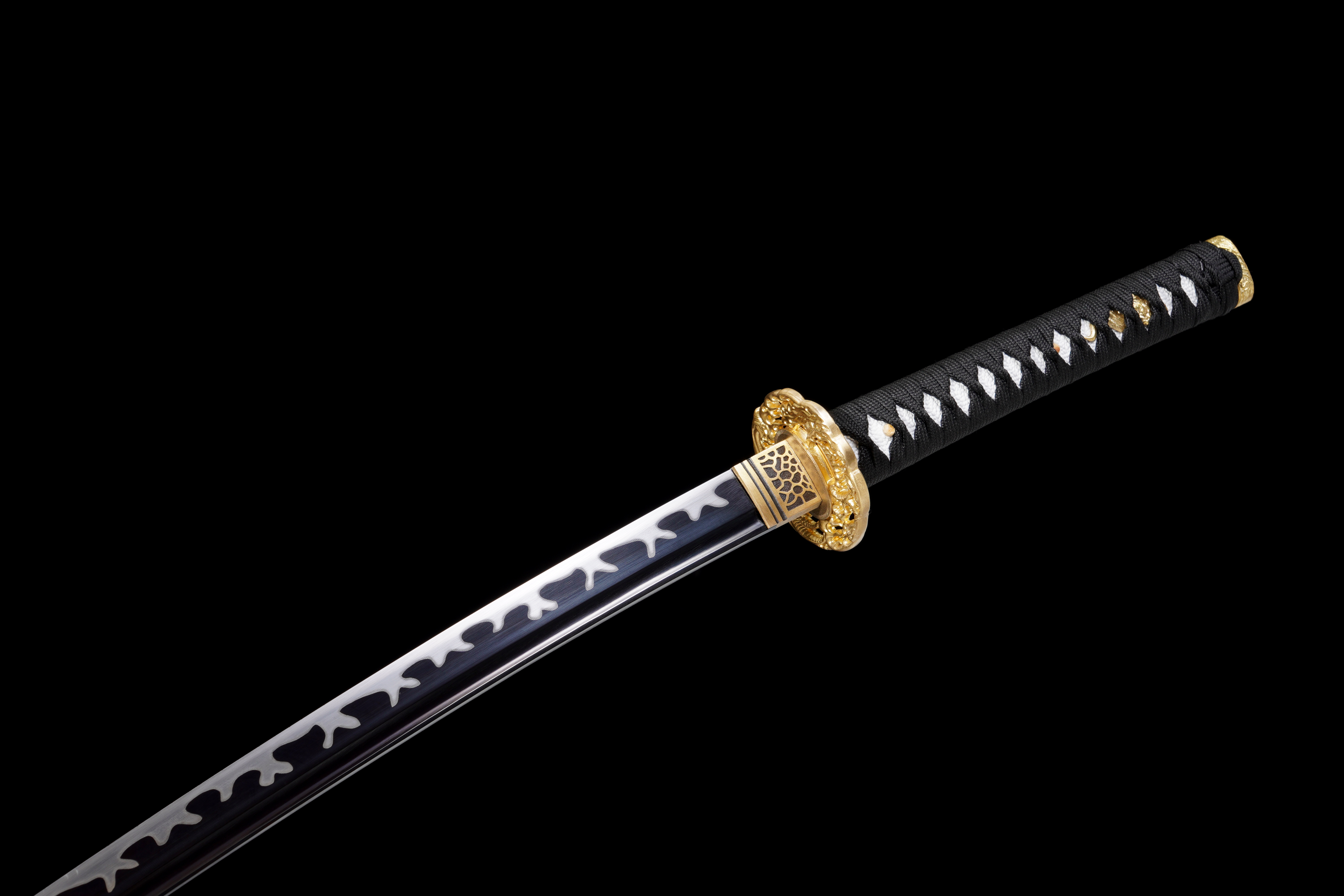 Handmade Katana 9260 Spring Steel Black Blade Dark Dragon Full Tang