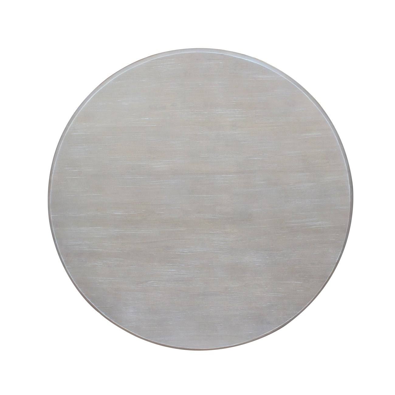 International Concepts 30x22 Round Top Pedestal Table - 40.9x22H, Washed Gray Taupe