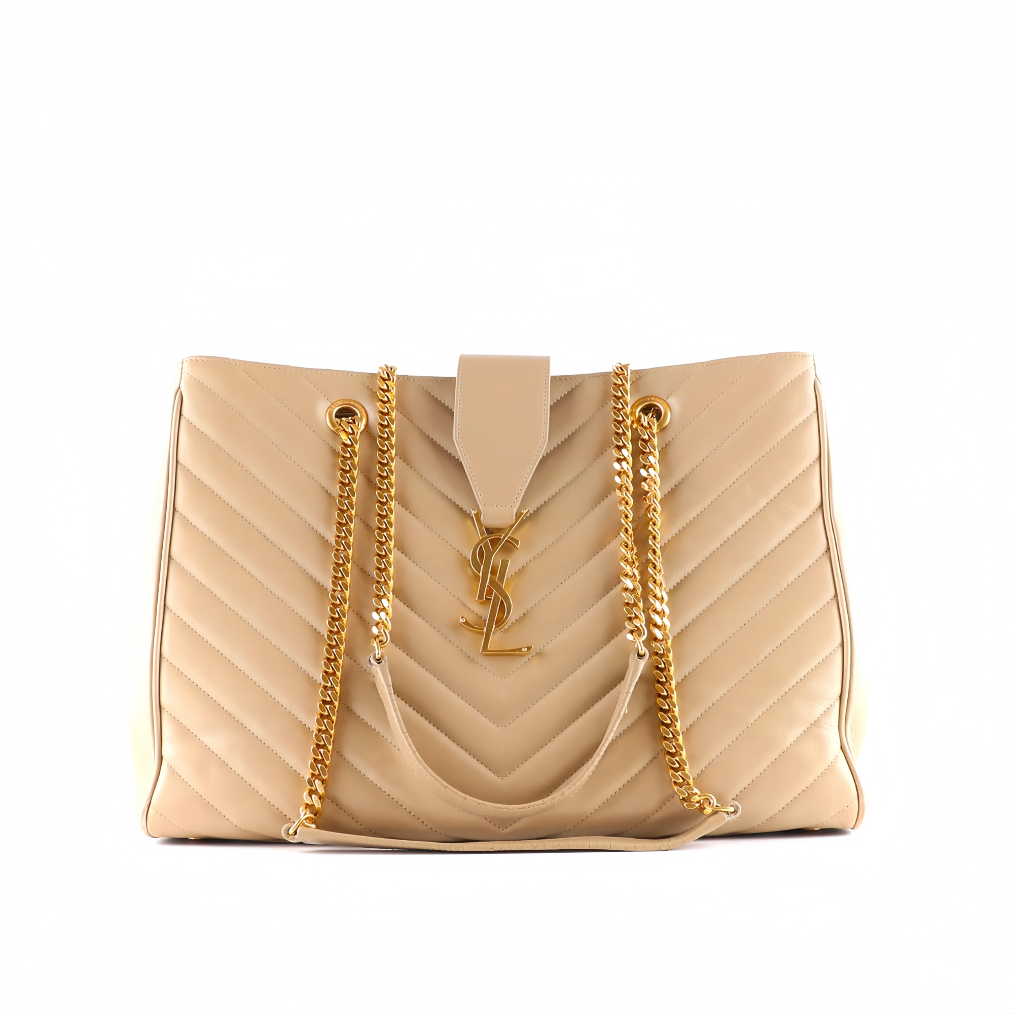 Saint Laurent Matelasse Leather Cassandre Shopper Tote Black 32Cm