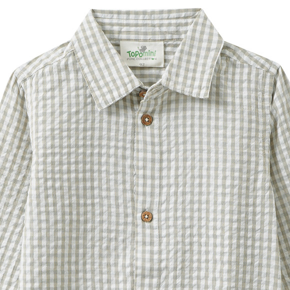 Topomini Pure Collection Baby Seersucker-Hemd kariert