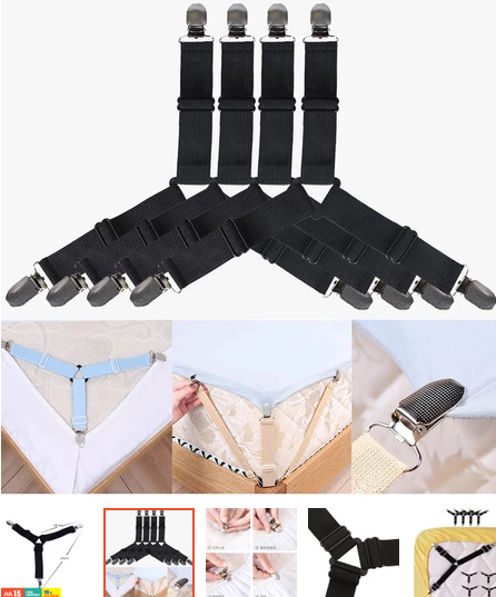 4Pcs/Set Bed Sheet Clip Holder Triangle Bed Sheet Elastic Mattress Holder Fastener Grippers Clips