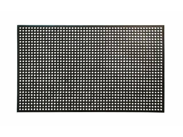 Erie Tools 3x5 Black Rubber Drainage Floor Mat 36x22 x 60x22 Anti-Fatigue Anti-Slip