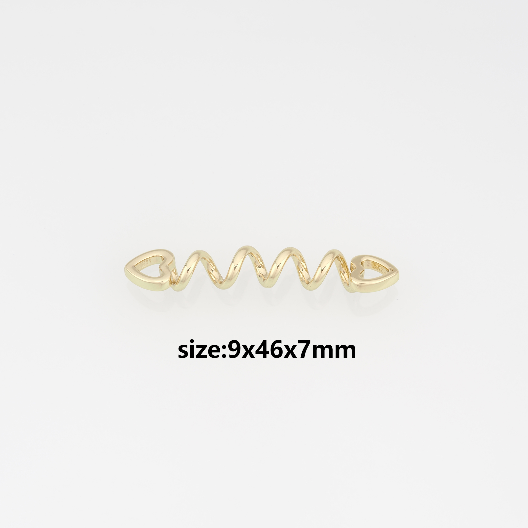 18K Gold Filled Heart Connector,Heart Charm Necklace Bracelet for DIY Jewelry Making Supply