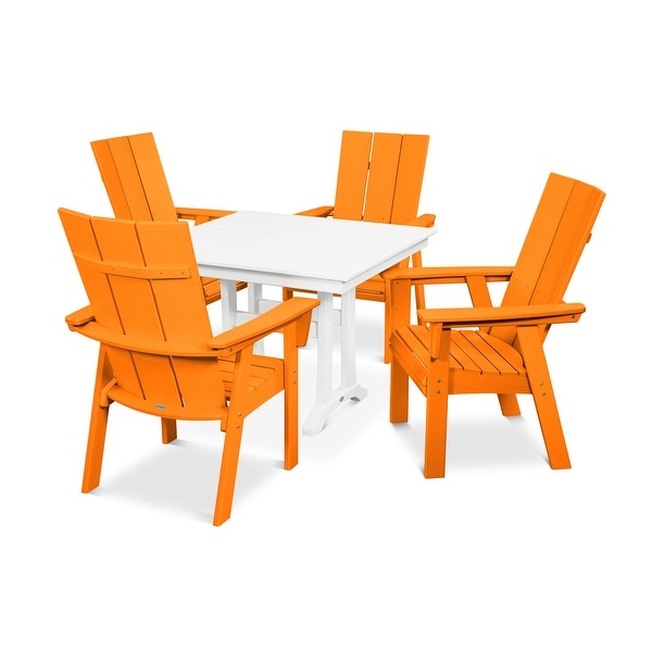 POLYWOOD Modern Adirondack 5Piece Farmhouse Dining Set
