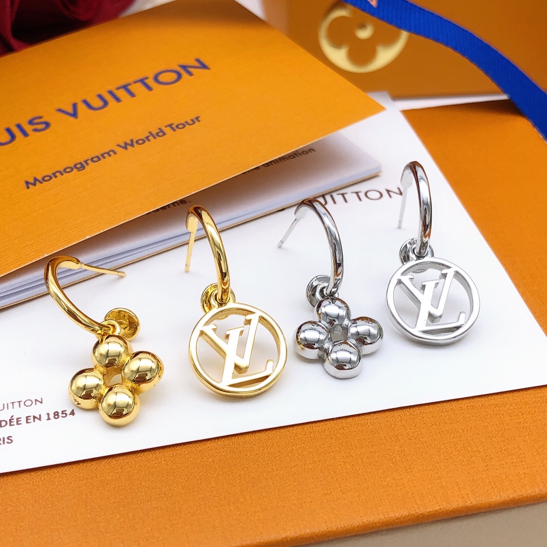 LV old flower earrings and ear hooks - cnluxepick