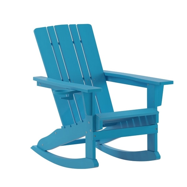 AllWeather Rocking Adirondack Chair with Swiveling Cupholder