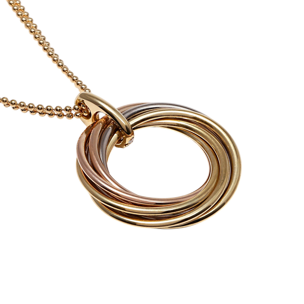 Cartier Trinity Necklace Tri-Gold Diamond B7224806