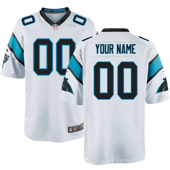 Men's Carolina Panthers White Custom Game Jersey