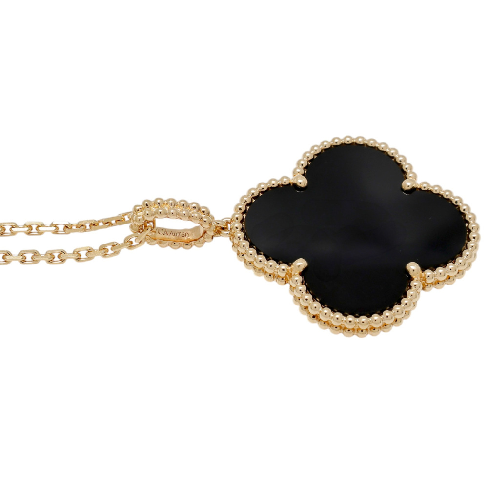 Van Cleef & Arpels Magic Alhambra Necklace 1 Motif 18K Yellow Gold Onyx VCARO49M00