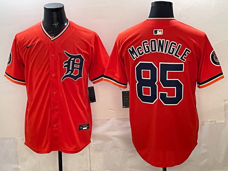 Men's Detroit Tigers Will McGonigle #85 Orange Limited Player Jersey