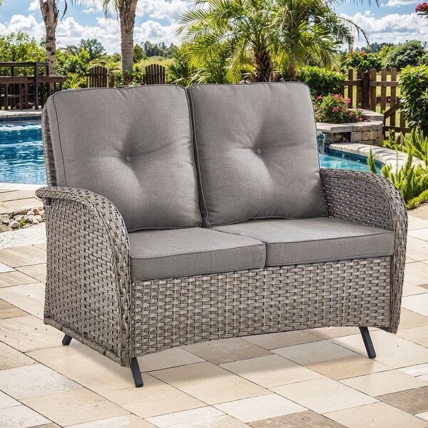 2 Seater Wicker Sofa Outdoor Glider Sofa