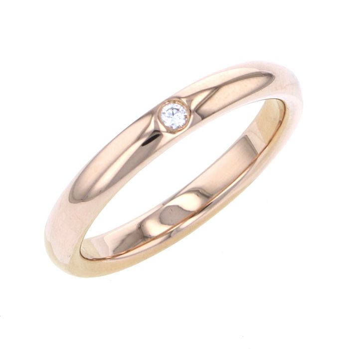 Tiffany & Co. Tiffany Band Ring K18PG Pink Gold Ring Diamond