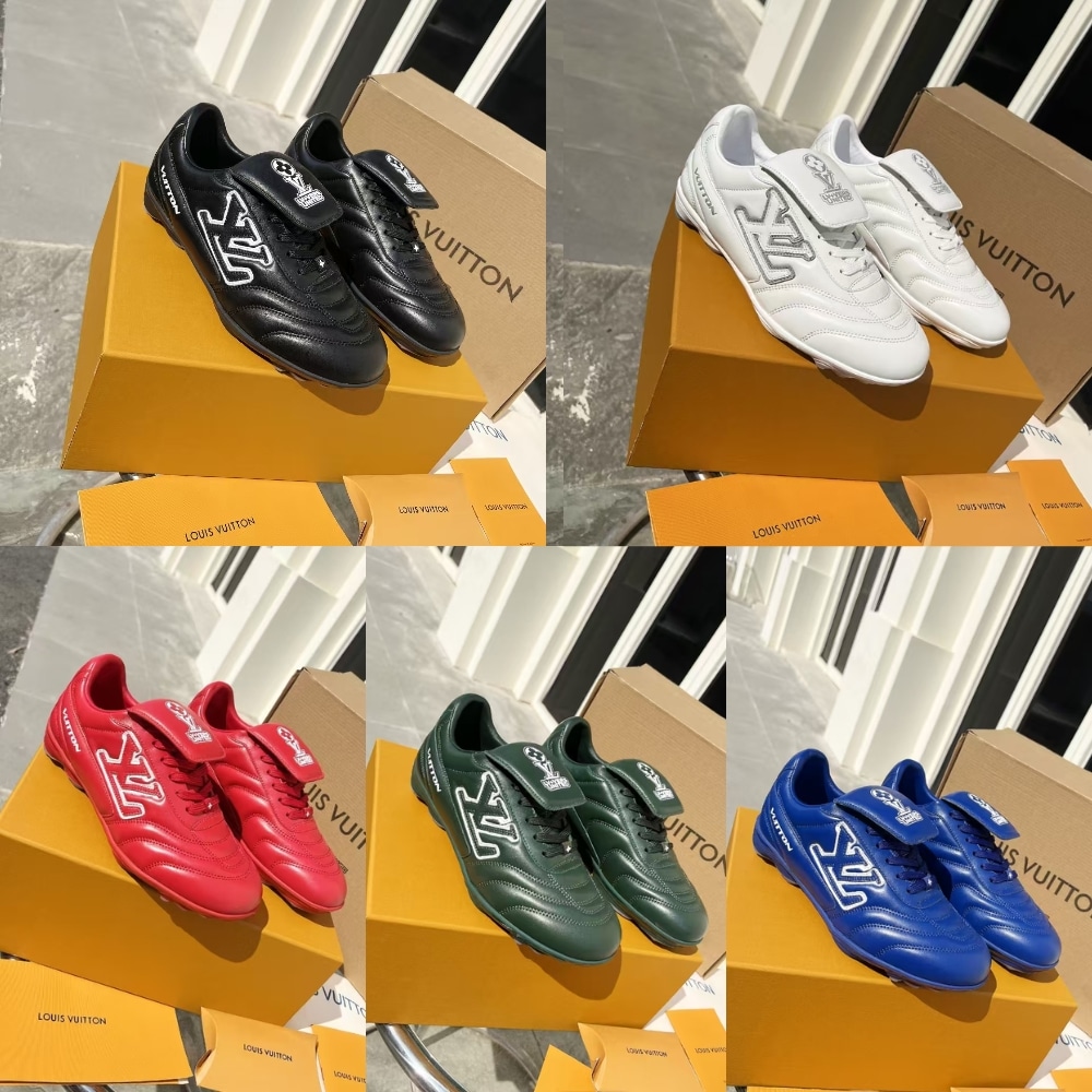 Louis Vuitton Footprint Soccer Sneaker Black 1Ahai9