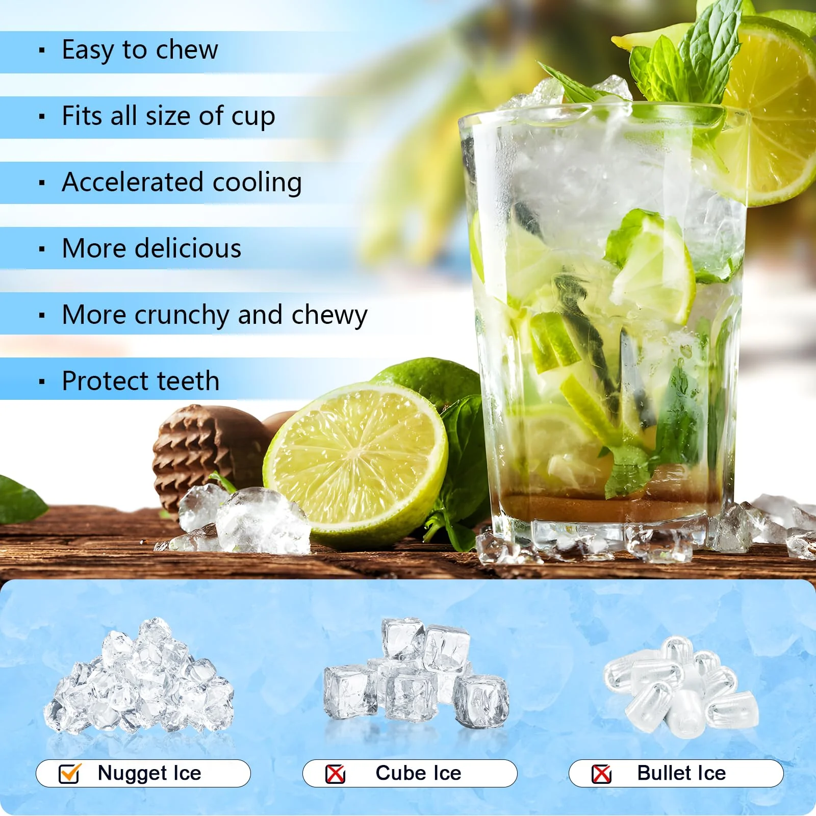 Kismile Nugget Countertop Ice Maker Z5815NB