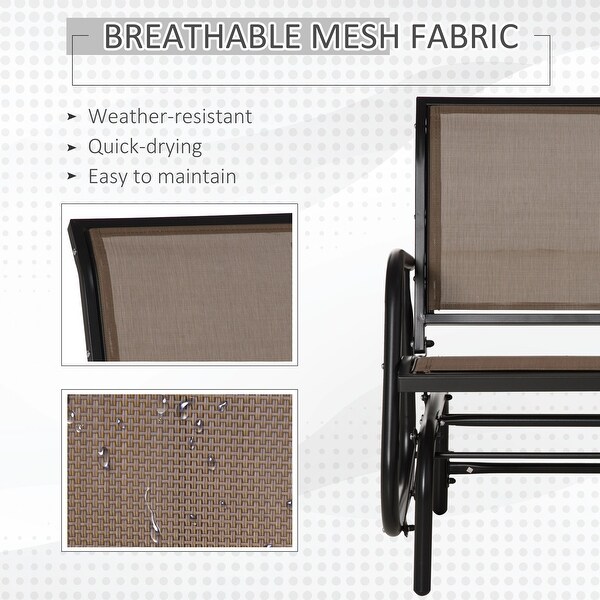 Outsunny Glider/Rocking Chair Set with Breathable Mesh Fabric,Curved Armrest