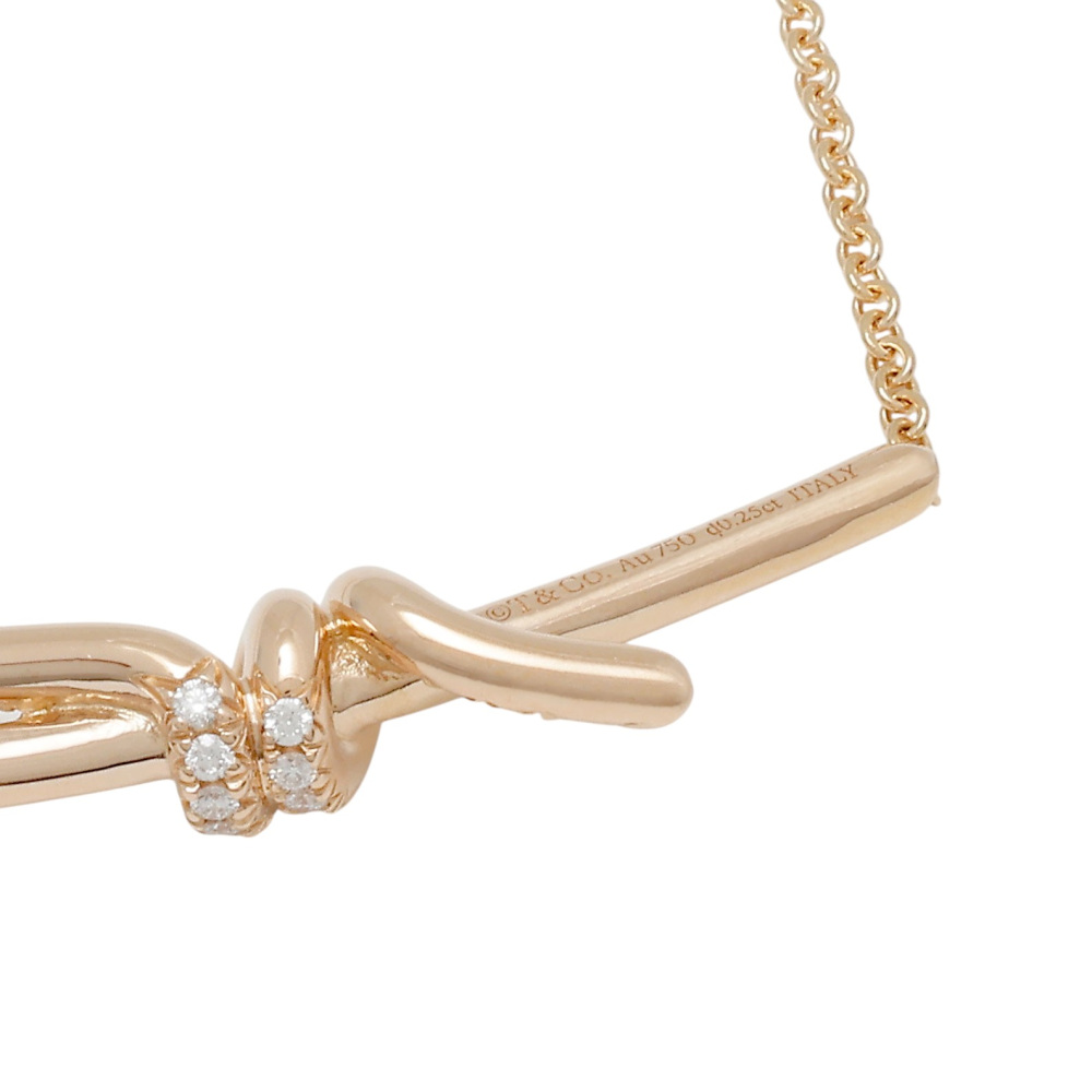 Tiffany & Co. Knot Necklace 18K Rose Gold Diamond 69525857
