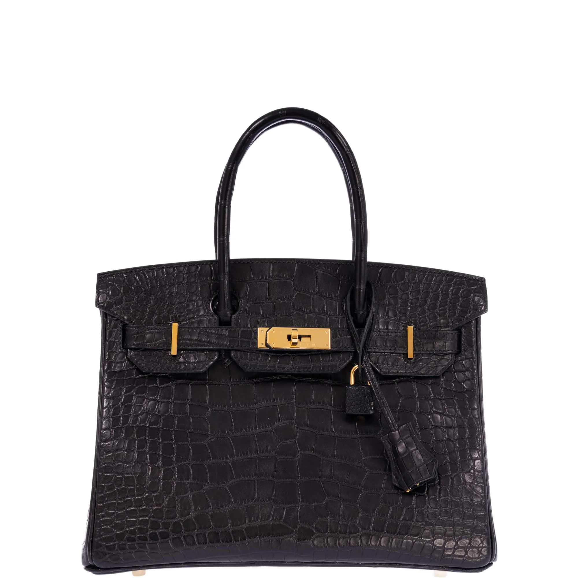 Hermès Birkin 30 Black Matte Alligator Gold Hardware