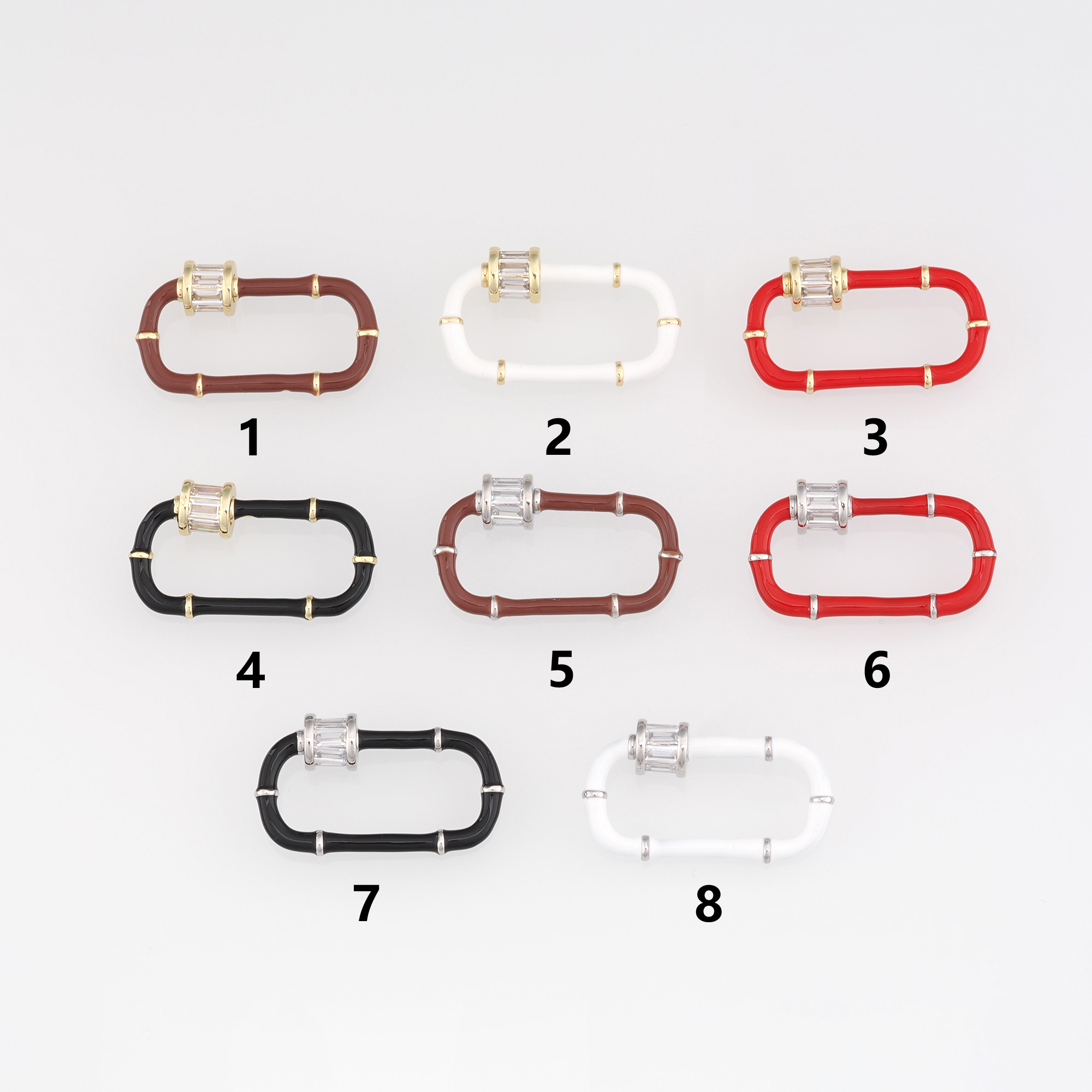 18K Gold Filled Oval Carabiner Clips,Enamel Screw Clasp Lock for DIY Jewelry Finding Necklace Bracelet