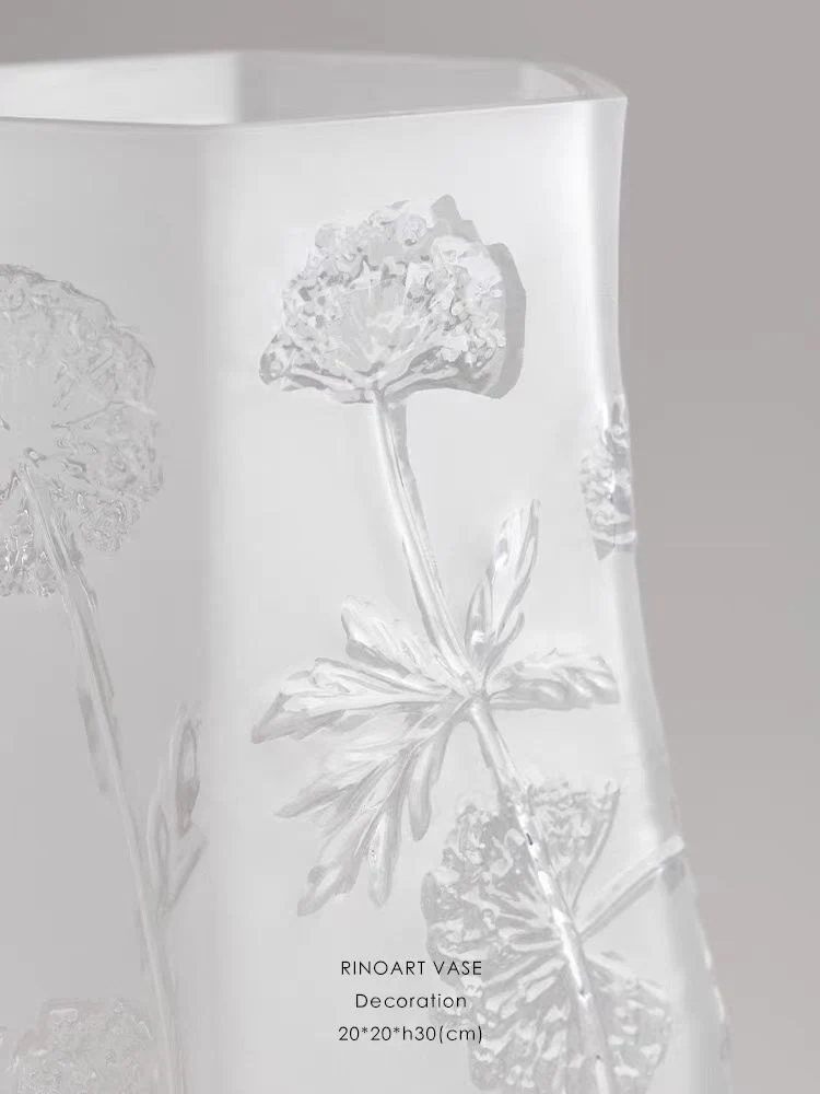 DC285 - Heavy Pure Crystal! Rare Vintage Hexagonal Vase Flower Arrangement Flower Pot Entrance Decoration